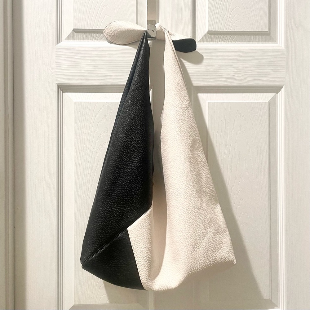 Anthropologie Love Knot Slouchy Black and White Two-Tone Bag
